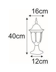 Lampa ogrodowa stojąca K-5007S2/N VASCO 16x40x16 cm do ogrodu czarny - Miniaturka zdjęcia nr 2