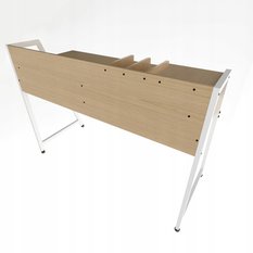 Biurko nowoczesne 124 cm z szufladami przegrodami jasny dąb loft premium  - Miniaturka zdjęcia nr 6