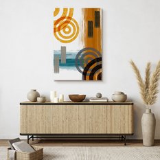 Obraz Na Płótnie Do Sypialni Styl Boho Abstrakcja Figury Geometryczne 80x120cm - Miniaturka zdjęcia nr 7