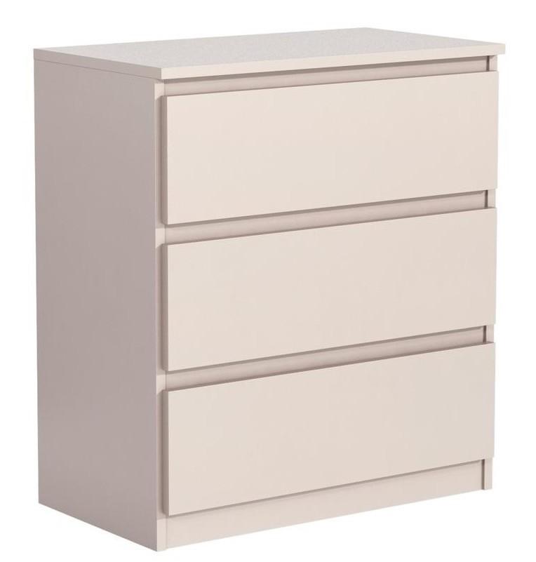 Komoda z 3 szufladami 78x70x39 cm kaszmir do salonu i sypialni
