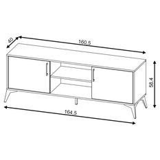 Szafka rtv Lugo 164 cm dąb artisan zielony soft - Miniaturka zdjęcia nr 3