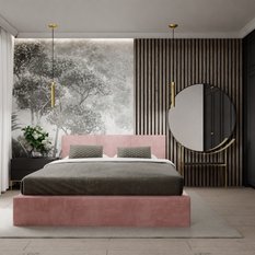 żko tapicerowane do sypialni basic 120x200x88 cm podwójne z pojemnikiem różowe - Miniaturka zdjęcia nr 4