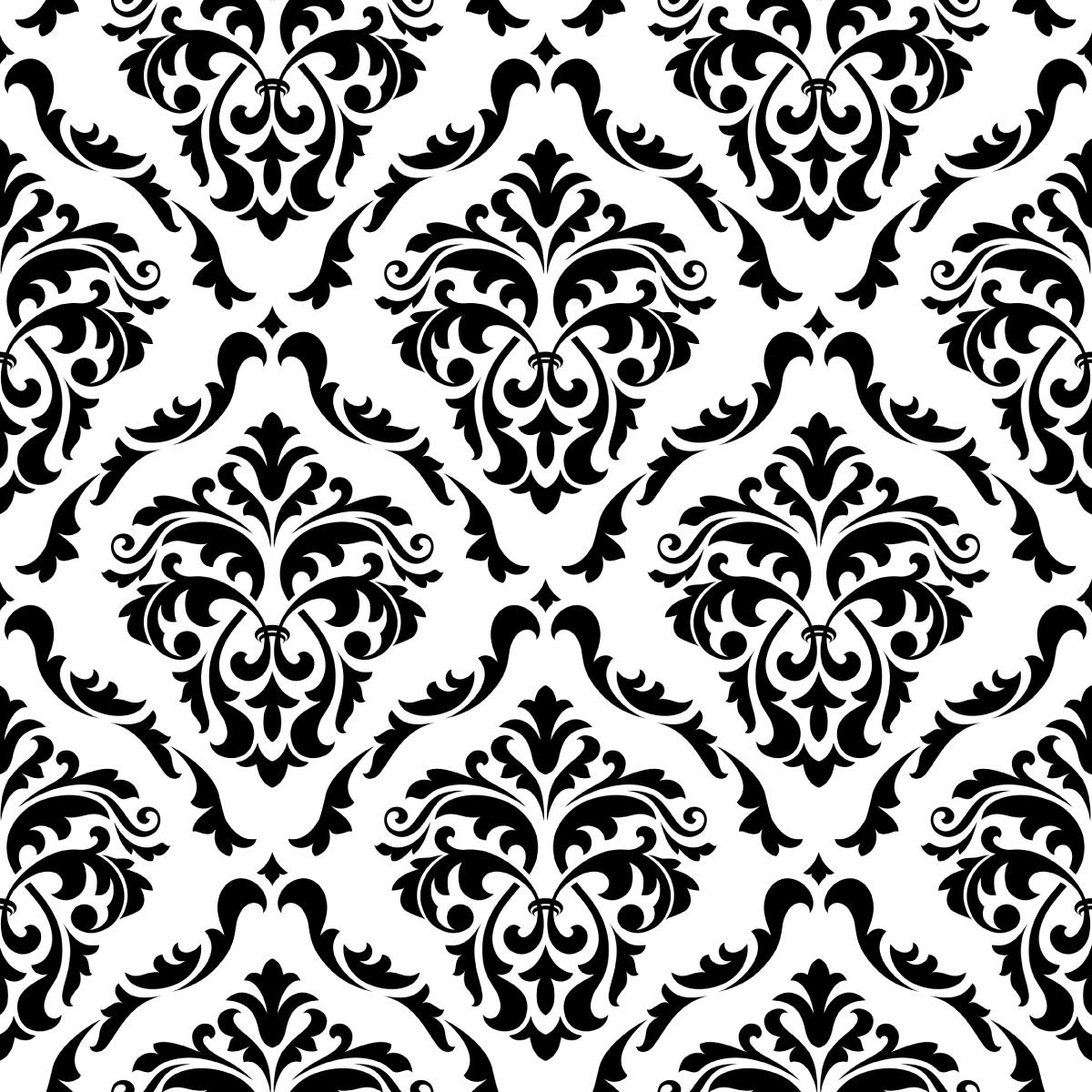 Tapeta Klasyczne Czarno-Białe ORNAMENTY Glamour 53x1000 nr. 8