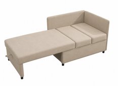 Sofa Viluś 106x75x80 cm beżowy rozkładana sofa narożna jednoosobowa z funkcją spania i pojemnikiem na pościel - Miniaturka zdjęcia nr 9
