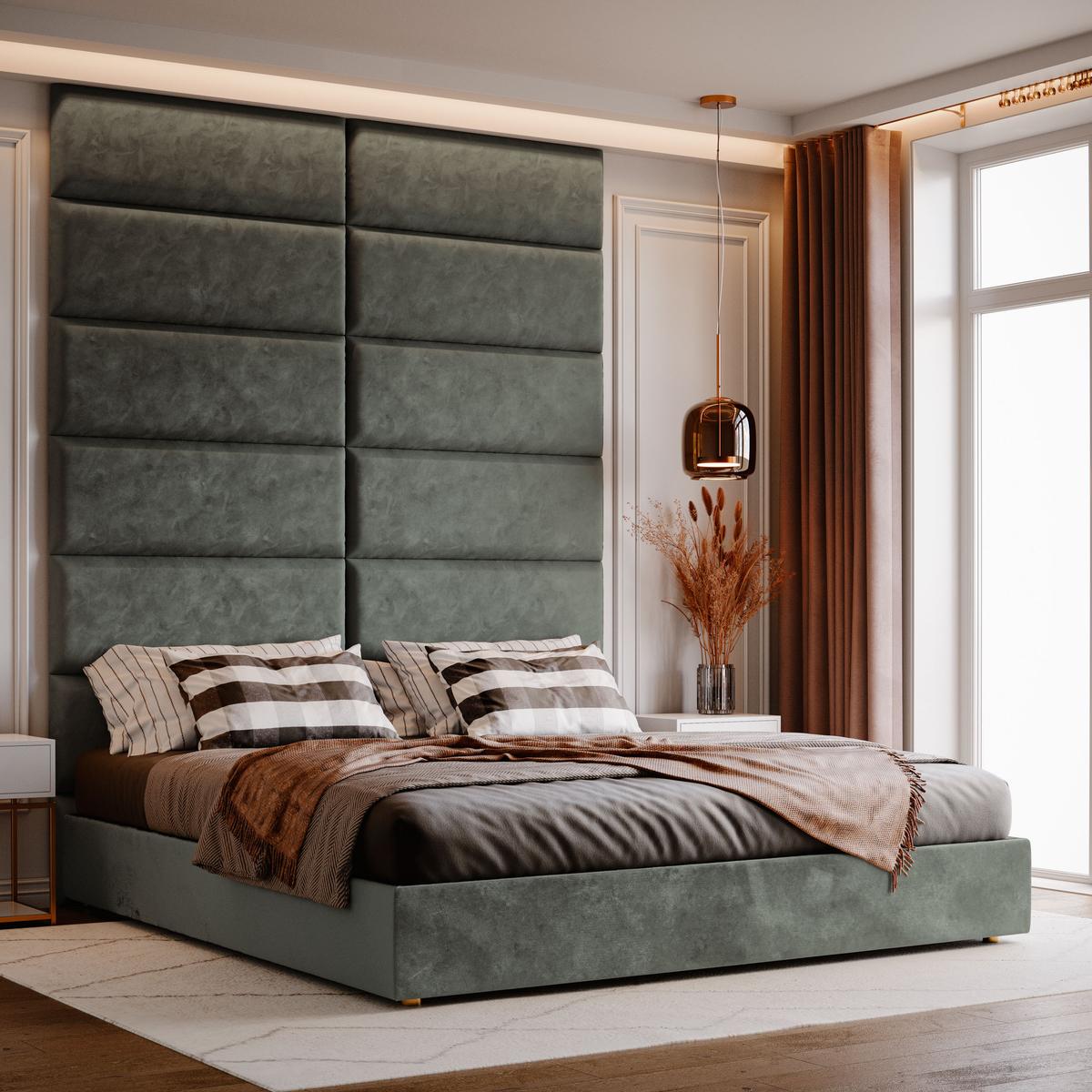 Panele tapicerowane 60x20 cm na ścianę magic velvet szary nr. 5