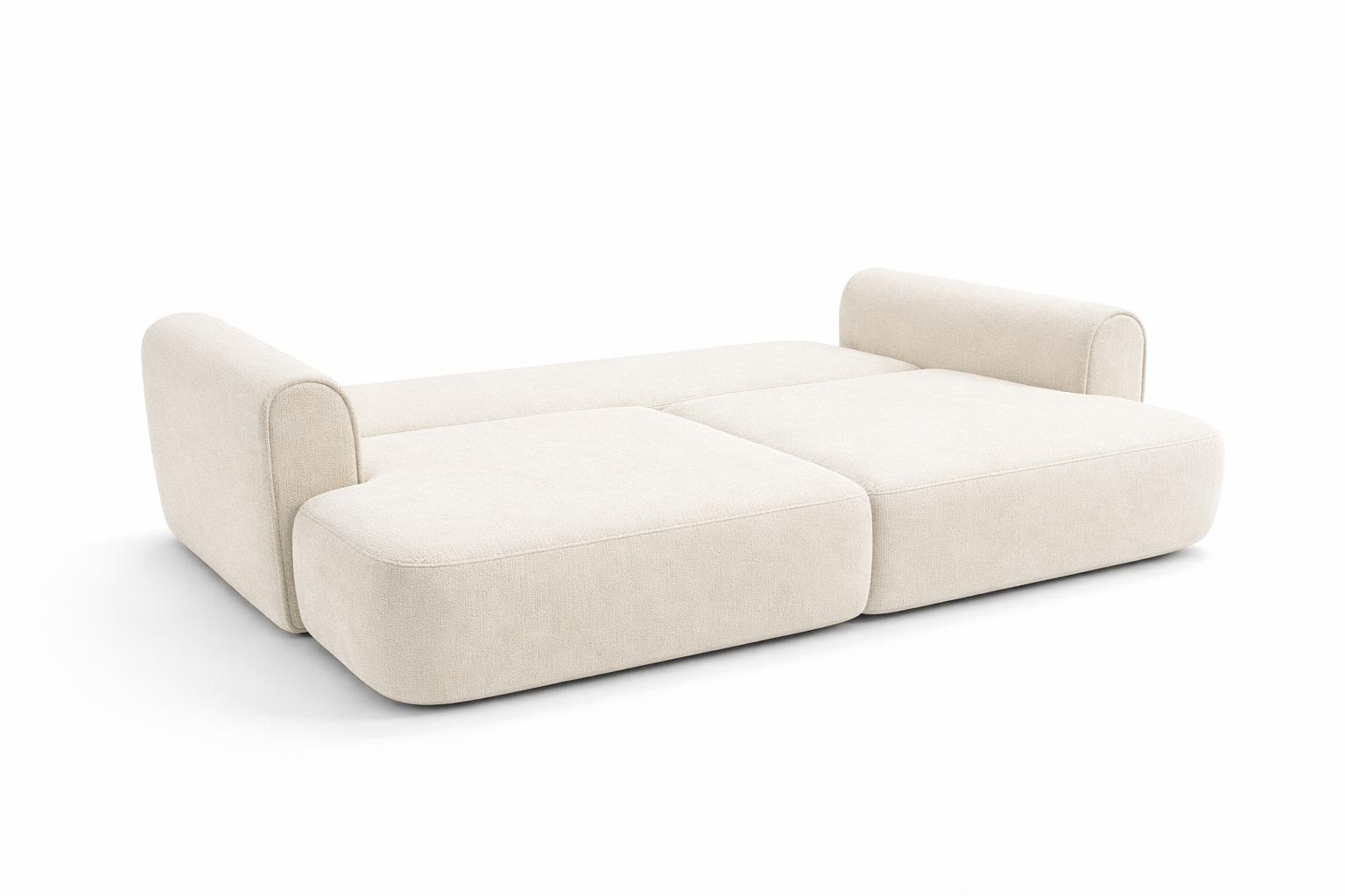 Kanapa z funkcją spania ITALY 250x100x82 cm FLOW trzyosobowa sofa rozkładana kremowa nr. 7