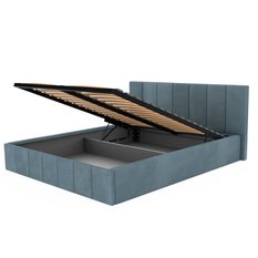 Łóżko tapicerowane 160x200 premium z pojemnikiem do sypialni morskie wezgłowie 107 cm - Miniaturka zdjęcia nr 11