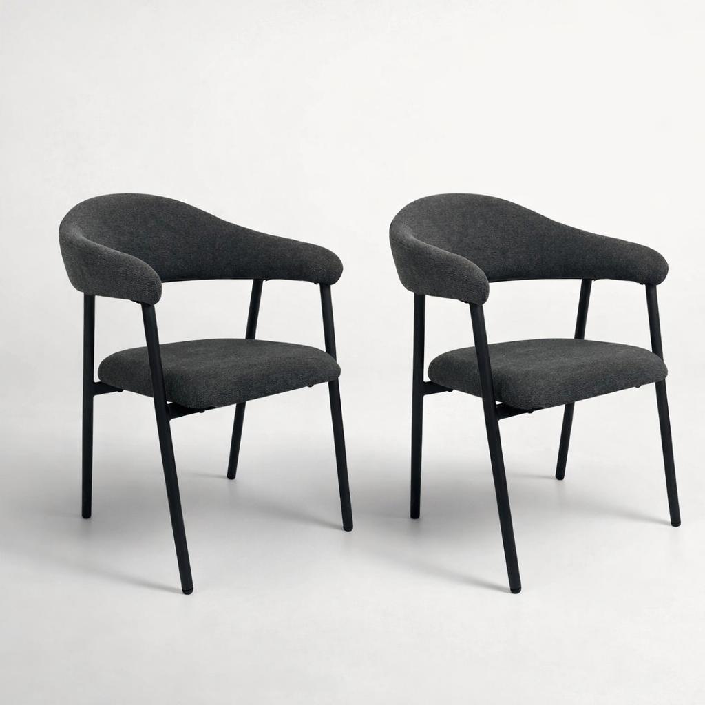 2x krzesło tapicerowane do jadalni VANO stelaż czarny, tkanina Aragon grafit cena za jedną sztukę 220 zł