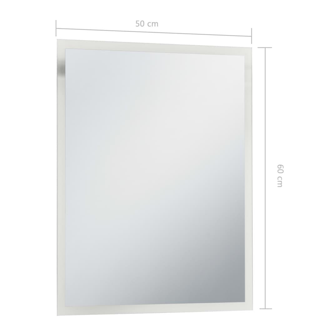 Lustro 50x60 cm do sypialni łazienki z LED aluminium szklane srebrny nr. 7