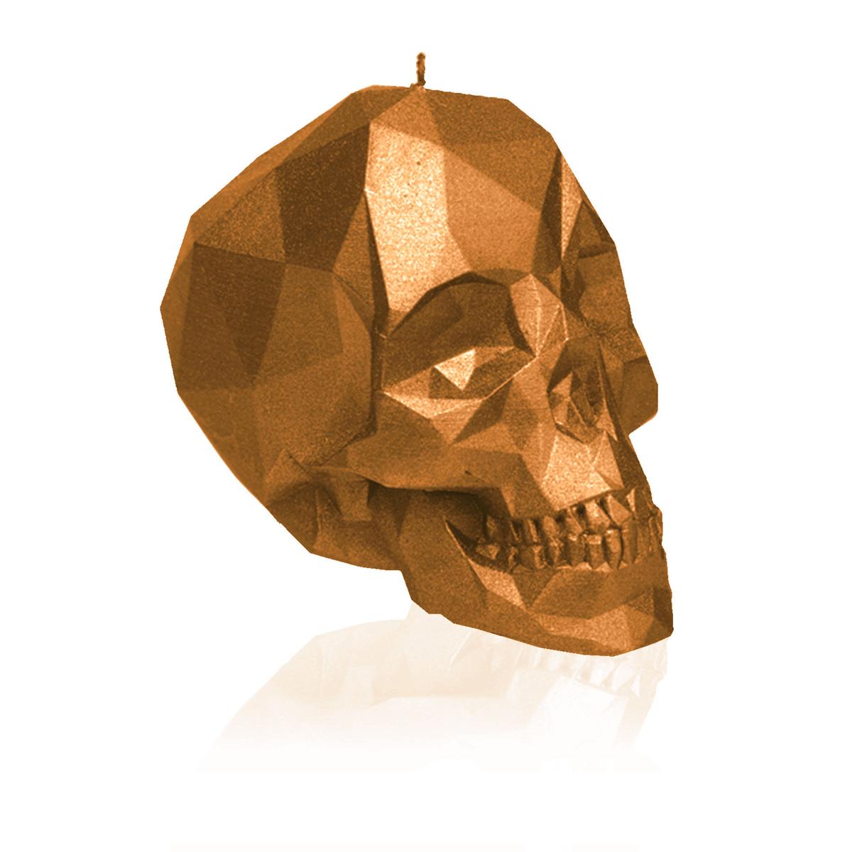 Świeca Skull Low-Poly Gold Big