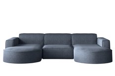 Sofa MODENA STUDIO U 299x78x165 cm w kształcie U bez funkcji spania do salonu NEVE niebieski