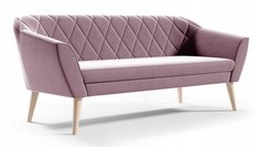 Sofa GLORIA 180x74x75 cm trzyosobowa w stylu skandynawskim RIVIERA różowa do salonu - Miniaturka zdjęcia nr 1