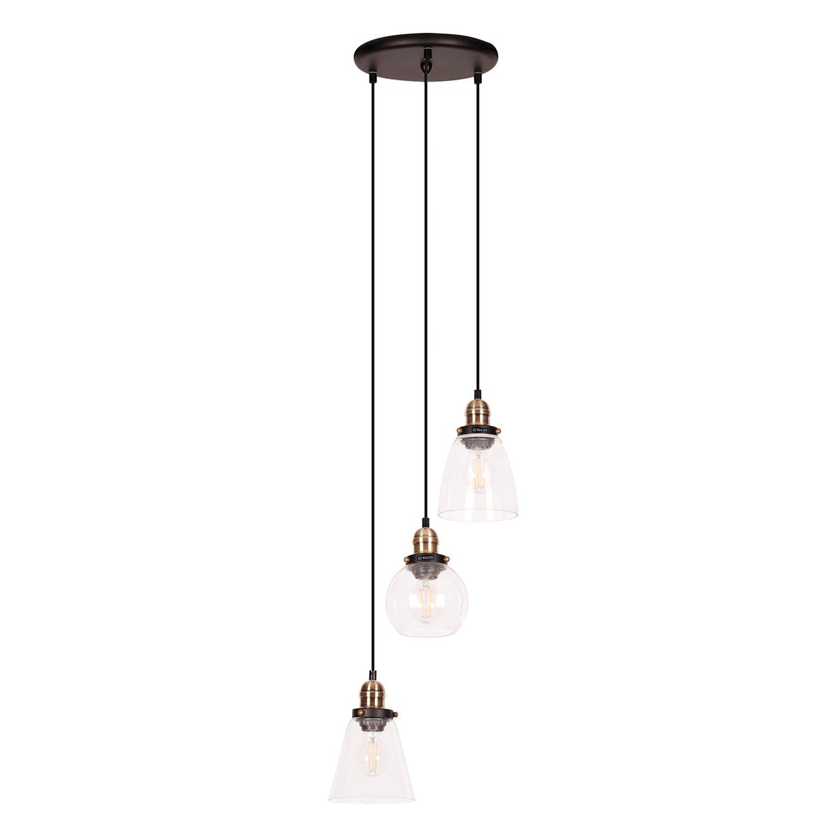 Lampa wisząca K-8036B-3 SAMANTA 42x125x25 cm do salonu lub pokoju czarny