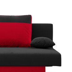 Kanapa 3-osobowa NOLA 191x85x86 cm wygodna sofa rozkładana z pojemnikiem do pokoju do salonu czarna czerwona sprężyna bonell darmowa dostawa - Miniaturka zdjęcia nr 5