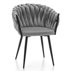 Krzesło LATINA jasnoszare welurowe glamour do jadalni lub salonu