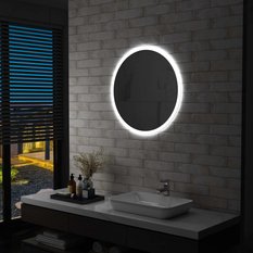  Lustro 70 cm do łazienki sypialni sypialni z LED szklane srebrne  - Miniaturka zdjęcia nr 3