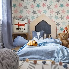Tapeta dziecięca KOLOROWE gwiazdki w styl vintage, dekoracja nowoczesna - Miniaturka zdjęcia nr 4