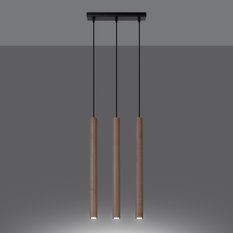 Lampa wisząca PASTELO 3L drewno 110x5x30cm nowoczesna G9 do salonu - Miniaturka zdjęcia nr 3