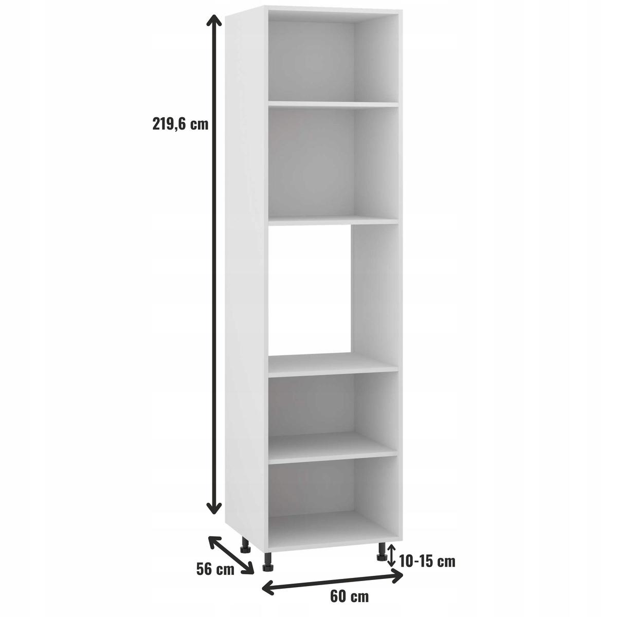 Korpus szafka kuchenna dolna 60x203x56 cm słupek pod piekarnik z akcesoriami biały do kuchni nr. 2