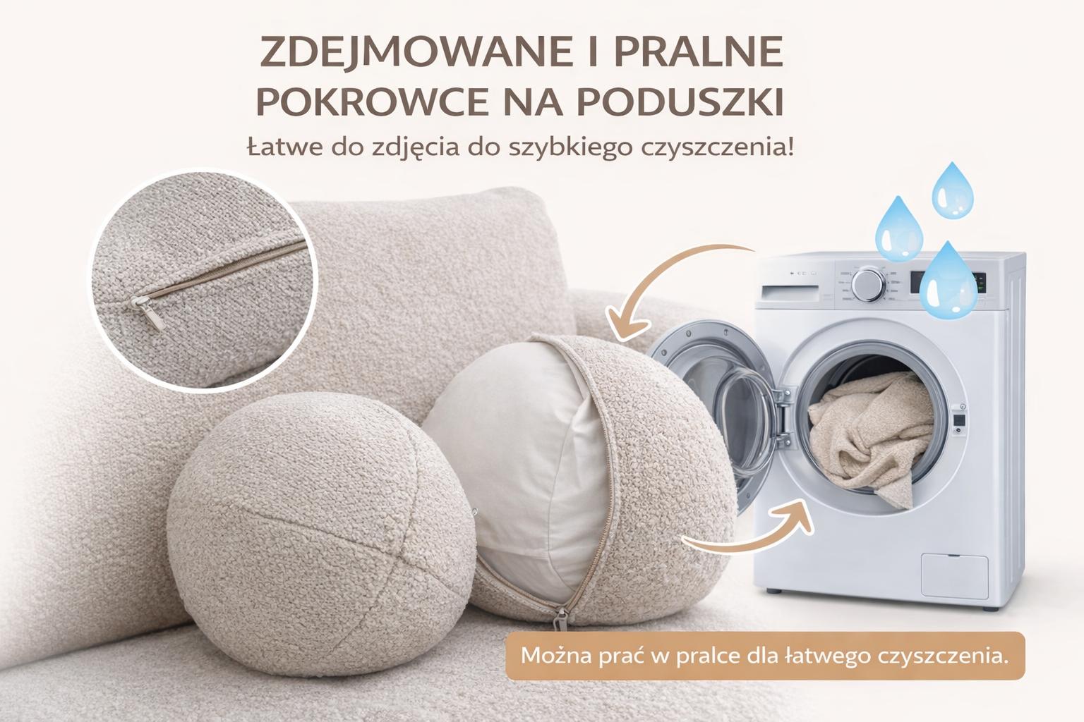 Kanapa rozkładana trzyosobowa Mediolan 250x112x90 cm LOOP sofa z funkcją spania beżowa nr. 3