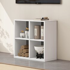 Regał 60x30x60 cm modułowy z czterema półkami w stylu skandynawskim biały do salonu - Miniaturka zdjęcia nr 6