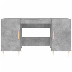 Biurko 100x50x75 cm z szafkami szary beton do biura lub pokoju czy gabinetu - Miniaturka zdjęcia nr 6