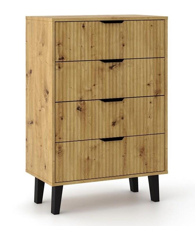 Komoda Scandi 102,5x70x39 cm do sypialni salonu slim dąb artisan
