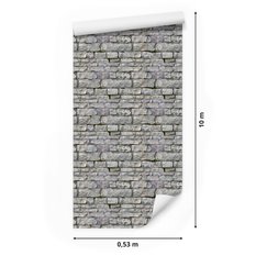 Tapeta Do Salonu Szara CEGŁA Kamień Mur Efekt 3D 53x1000  - Miniaturka zdjęcia nr 2