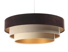 Lampa wisząca TRINITI z tkaniny welurowej brązowo beżowa do salonu - Miniaturka zdjęcia nr 3