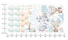 Naklejki Dla Dzieci Zwierzątka Misie Żyrafy 120x60 Balony Chmurki ZESTAW - Miniaturka zdjęcia nr 2