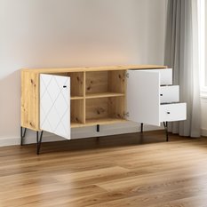 Komoda Bilbao 183 cm do sypialni salonu dąb artisan biały mat - Miniaturka zdjęcia nr 5