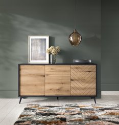 Witryna W54 system DIAMOND dąb evoke / czarny - Miniaturka zdjęcia nr 6