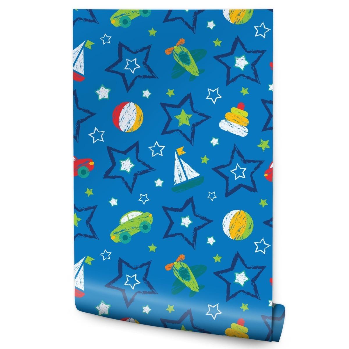 Tapeta Ścienna Malowane Pastelowe ZABAWKI Gwiazdy 53x1000 