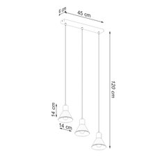 Lampa wisząca TALEJA 3 biała 120x14x45cm nowoczesna G9 do salonu - Miniaturka zdjęcia nr 4