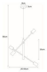 Lampa wisząca K-4750 CAMARA 50x90x50 cm do salonu lub pokoju czarny - Miniaturka zdjęcia nr 2