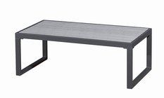 Duży stolik MOSTRARE 58x30x100 cm aluminiowy do ogrodu z szybą szary