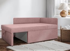 Łóżka dla dzieci Viluś 108x81x78 cm sofa narożnik jednoosobowy do pokoju z funkcją spania i przechowywania różowy - Miniaturka zdjęcia nr 2