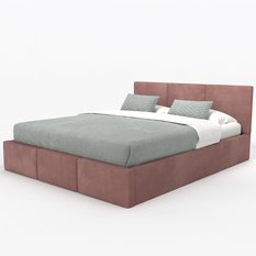 Łóżko tapicerowane do sypialni 180x200x100 cm podwójne z pojemnikiem modne brudny róż  - Miniaturka zdjęcia nr 11