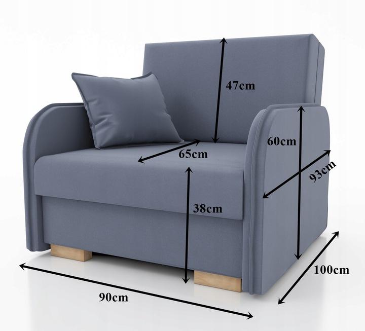 Sofa Gold 98x100x90 cm z funkcją spania do salonu rozkładana berlin szary nr. 4