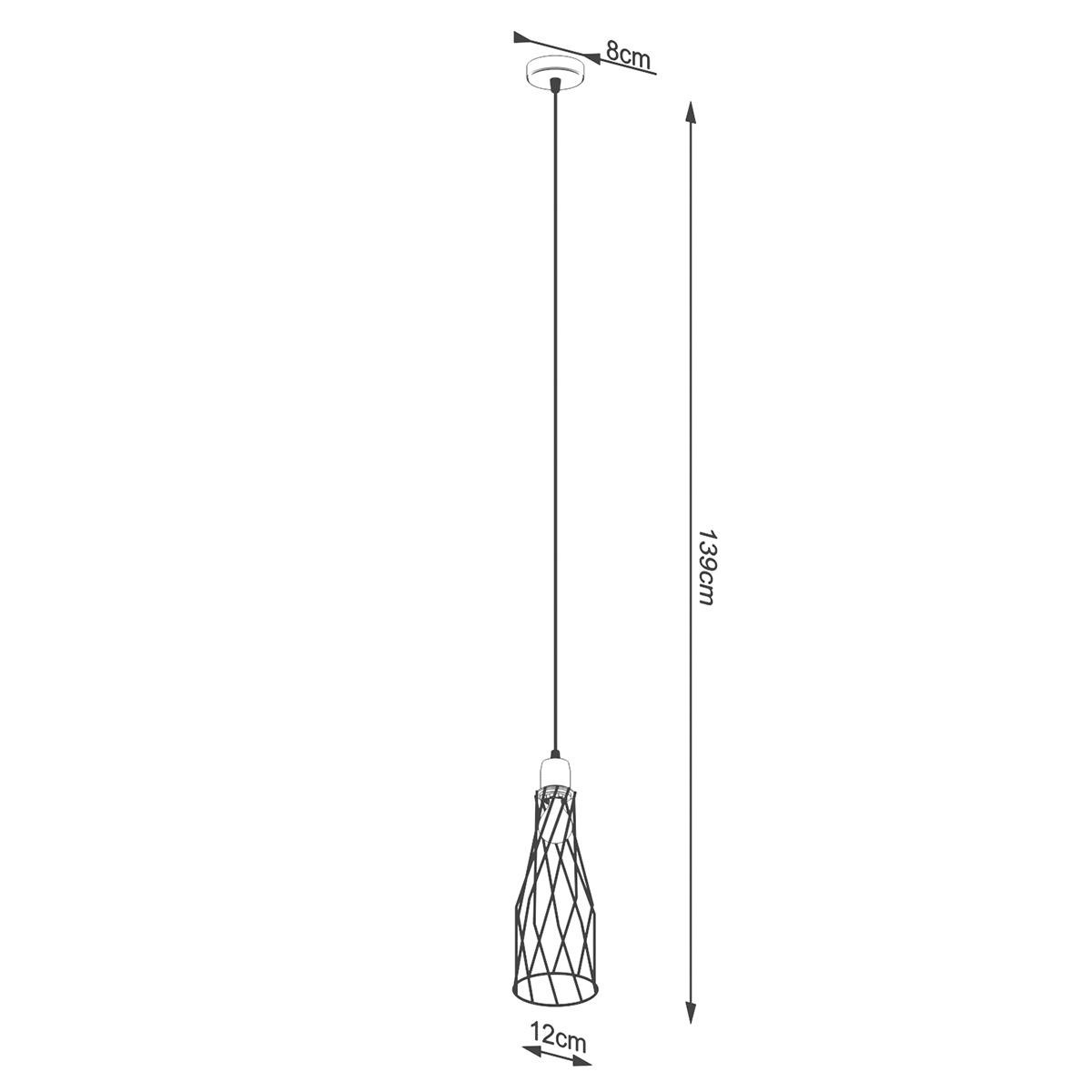 Lampa wisząca SUBA 1 czarna 139x12x12cm nowoczesna E14 do salonu nr. 5