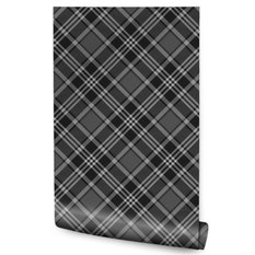 Tapeta Flizelinowa Szary TARTAN Nowoczesna Kratka 53x1000  - Miniaturka zdjęcia nr 1