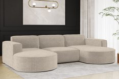 Sofa MODENA STUDIO 299x165x78 cm w kształcie U bez funkcji spania do salonu NORDIC ciemnobeżowa - Miniaturka zdjęcia nr 2