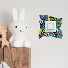 Naklejka Pod Włącznik Światła Dla Dzieci Graffiti 20x20 Abstrakcja Piłka Nożna - Miniaturka zdjęcia nr 4
