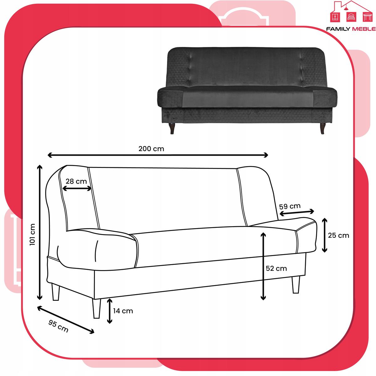 Wersalka sofa kanapa rozkładana Iza Family Meble nr. 9