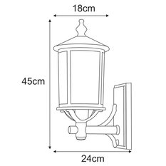 Kinkiet K-8210 DETROIT 18x45x24 cm do ogrodu czarny - Miniaturka zdjęcia nr 4