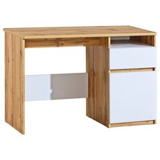 Biurko 120x52x79,5 cm Arca z drzwiczkami szufladą i półką dąb wotan biel arktyczna do pokoju lub gabinetu - Miniaturka zdjęcia nr 1