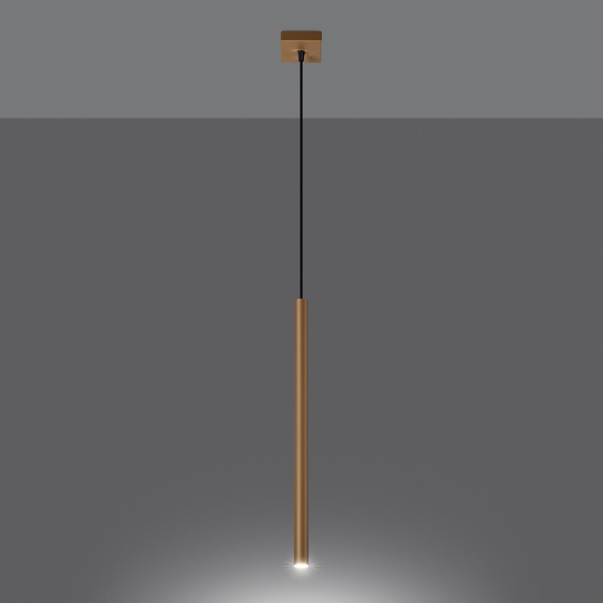 Lampa wisząca PASTELO 1 złota 115x3.5x3.5cm nowoczesna G9 do salonu nr. 3