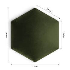 Panele tapicerowane 35x40 cm hexagon magic velvet khaki - Miniaturka zdjęcia nr 4