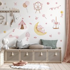 Naklejki Ścienne Dla Dzieci Misiu Słodycze 120x60 Balony ZESTAW - Miniaturka zdjęcia nr 4