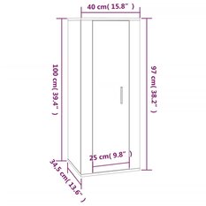 Zestaw szafek RTV 40x34,5x100 cm 3 szt dąb sonoma do salonu - Miniaturka zdjęcia nr 9